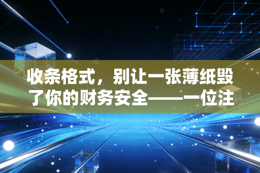 收条格式,别让一张薄纸毁了你的财务安全——一位注会眼中的收条生死局