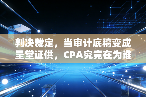 判决裁定,当审计底稿变成呈堂证供,CPA究竟在为谁买单?