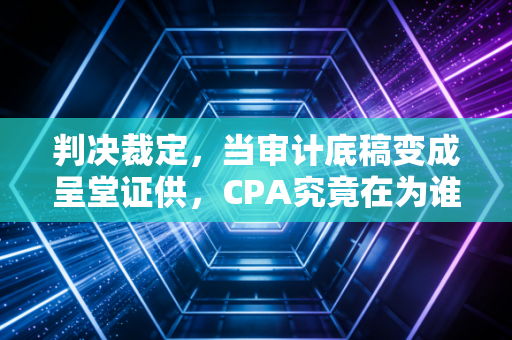 判决裁定，当审计底稿变成呈堂证供，CPA究竟在为谁买单？