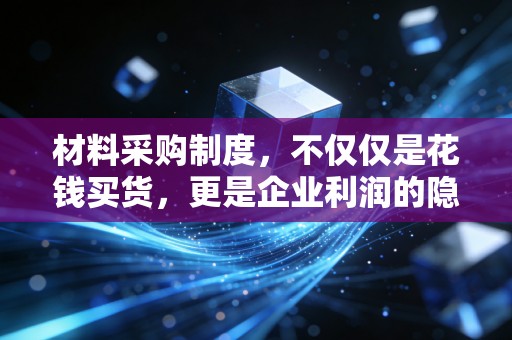材料采购制度，不仅仅是花钱买货，更是企业利润的隐形护城河