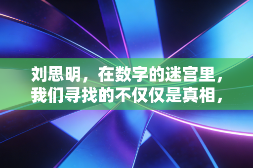 刘思明,在数字的迷宫里,我们寻找的不仅仅是真相,更是自我