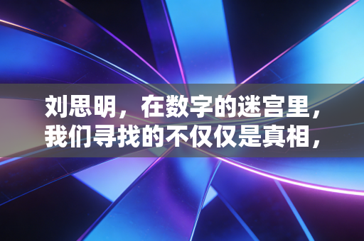 刘思明,在数字的迷宫里,我们寻找的不仅仅是真相,更是自我