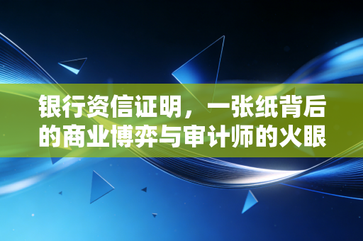 银行资信证明，一张纸背后的商业博弈与审计师的火眼金睛