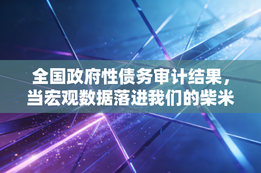 全国政府性债务审计结果,当宏观数据落进我们的柴米油盐,我们该慌吗?