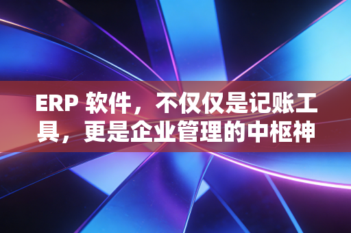 ERP 软件，不仅仅是记账工具，更是企业管理的中枢神经——一位注会眼中的数字化进阶之路