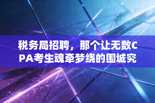 税务局招聘,那个让无数CPA考生魂牵梦绕的围城究竟值不值得冲?