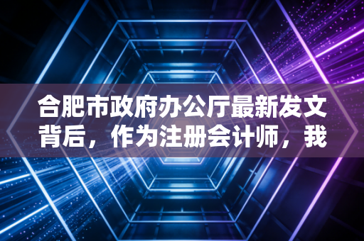 合肥市政府办公厅最新发文背后，作为注册会计师，我看到了企业合规的硬骨头与软着陆