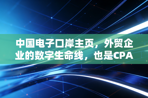 中国电子口岸主页，外贸企业的数字生命线，也是CPA眼中的数据金矿