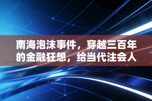 南海泡沫事件，穿越三百年的金融狂想，给当代注会人的启示录