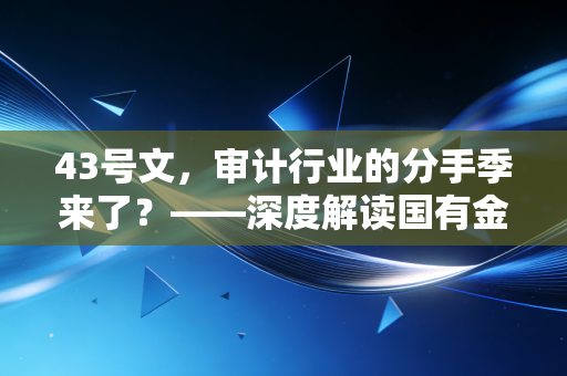 43号文，审计行业的分手季来了？——深度解读国有金融机构审计轮换新规