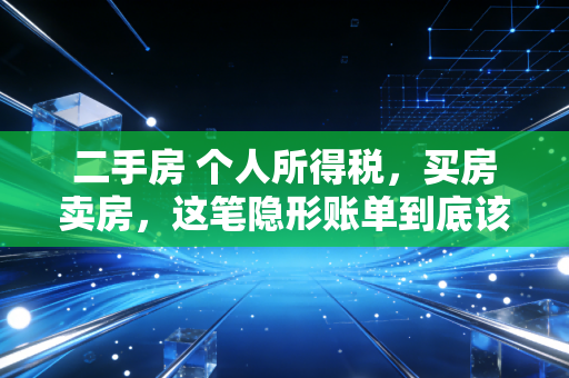 二手房 个人所得税,买房卖房,这笔隐形账单到底该怎么算?