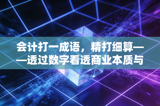 会计打一成语，精打细算——透过数字看透商业本质与人生账本