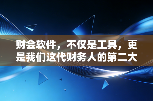 财会软件，不仅是工具，更是我们这代财务人的第二大脑与爱恨情仇
