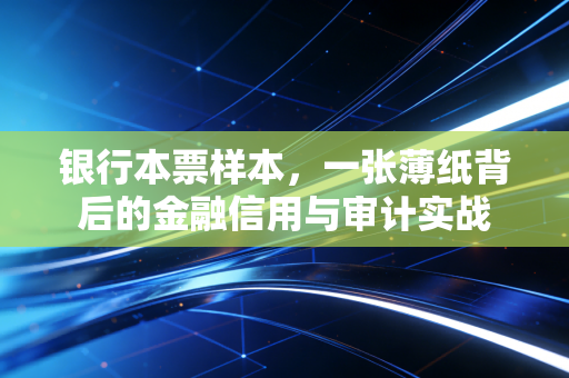 银行本票样本,一张薄纸背后的金融信用与审计实战