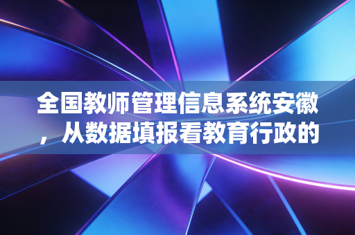 全国教师管理信息系统安徽,从数据填报看教育行政的数字化审计与人文关怀