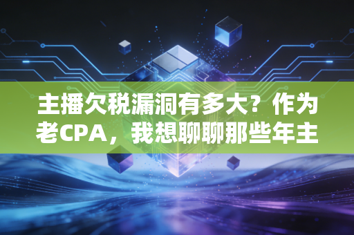主播欠税漏洞有多大？作为老CPA，我想聊聊那些年主播们玩过的花样