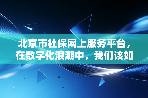 北京市社保网上服务平台，在数字化浪潮中，我们该如何与社保这只怪兽共舞？