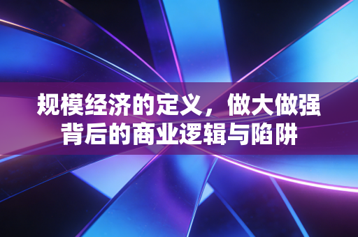 规模经济的定义,做大做强背后的商业逻辑与陷阱