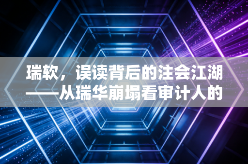 瑞软,误读背后的注会江湖——从瑞华崩塌看审计人的生存法则