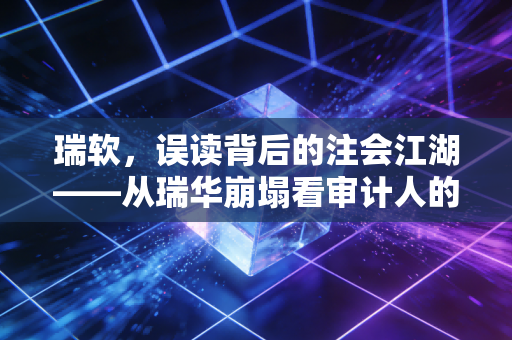 瑞软，误读背后的注会江湖——从瑞华崩塌看审计人的生存法则