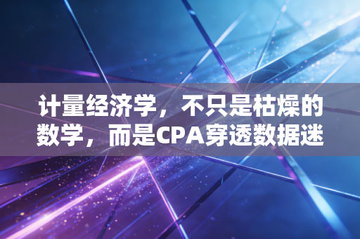 计量经济学,不只是枯燥的数学,而是CPA穿透数据迷雾的透视镜