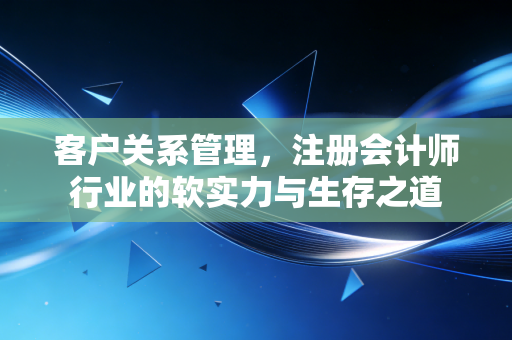 客户关系管理，注册会计师行业的软实力与生存之道