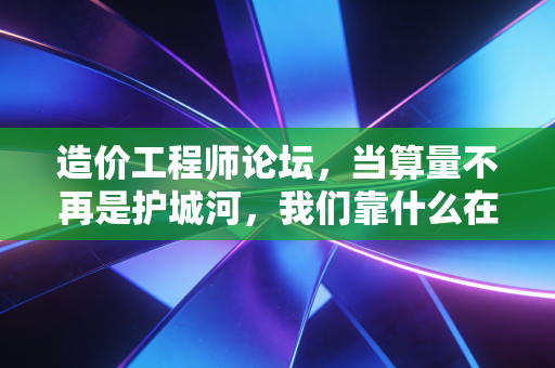 造价工程师论坛,当算量不再是护城河,我们靠什么在这个行业安身立命?