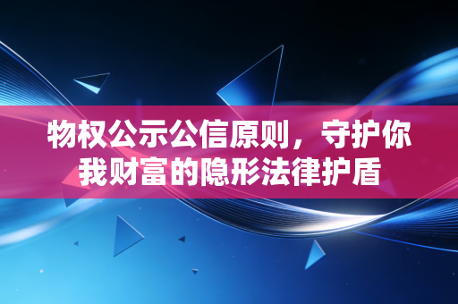 物权公示公信原则,守护你我财富的隐形法律护盾