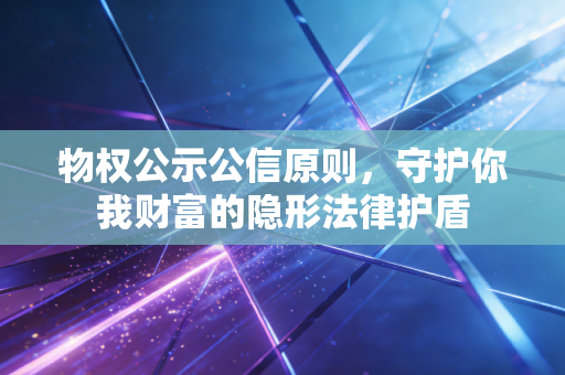物权公示公信原则，守护你我财富的隐形法律护盾