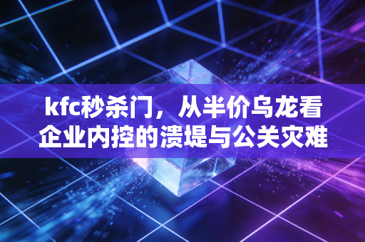 kfc秒杀门,从半价乌龙看企业内控的溃堤与公关灾难