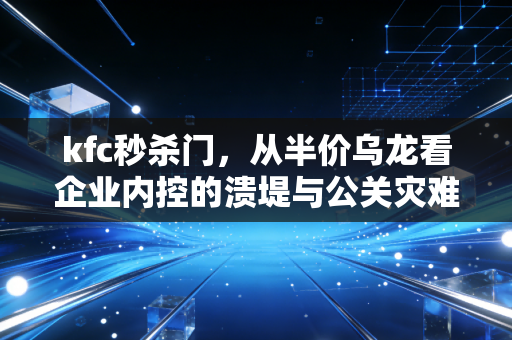 kfc秒杀门，从半价乌龙看企业内控的溃堤与公关灾难