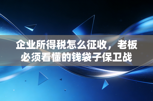 企业所得税怎么征收，老板必须看懂的钱袋子保卫战