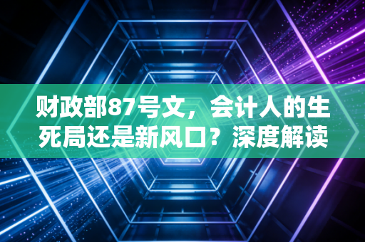 财政部87号文，会计人的生死局还是新风口？深度解读管理会计的进阶之路