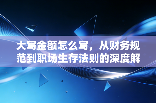 大写金额怎么写，从财务规范到职场生存法则的深度解析