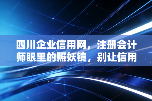 四川企业信用网，注册会计师眼里的照妖镜，别让信用毁了你的生意
