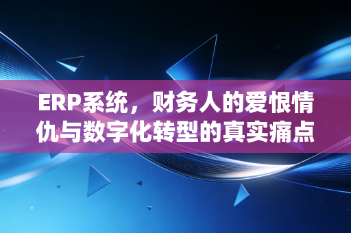 ERP系统，财务人的爱恨情仇与数字化转型的真实痛点