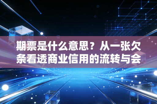 期票是什么意思?从一张欠条看透商业信用的流转与会计智慧