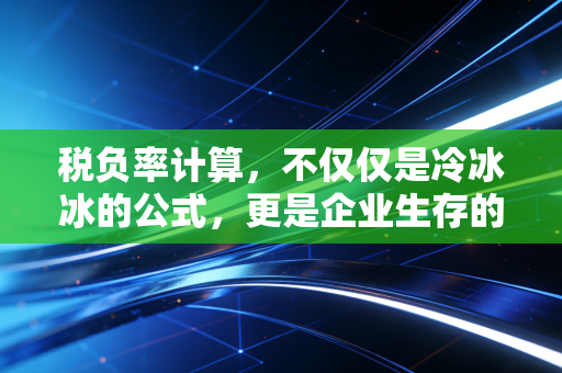 税负率计算，不仅仅是冷冰冰的公式，更是企业生存的体检报告