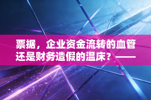 票据,企业资金流转的血管还是财务造假的温床?——一位注会老兵的深度观察
