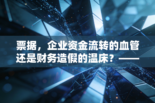 票据,企业资金流转的血管还是财务造假的温床?——一位注会老兵的深度观察