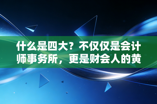 什么是四大？不仅仅是会计师事务所，更是财会人的黄埔军校与围城