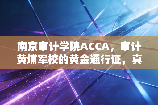 南京审计学院ACCA，审计黄埔军校的黄金通行证，真的是必选项吗？