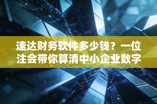 速达财务软件多少钱？一位注会带你算清中小企业数字化转型的隐形成本账