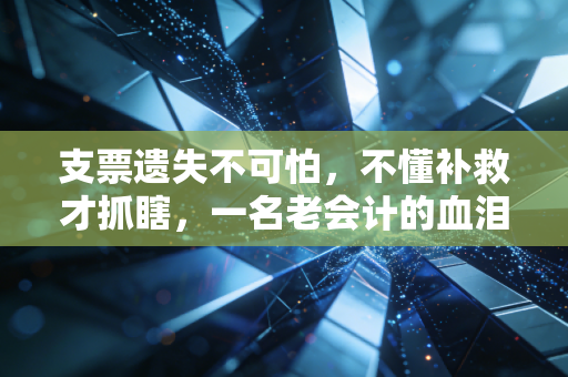 支票遗失不可怕,不懂补救才抓瞎,一名老会计的血泪经验谈