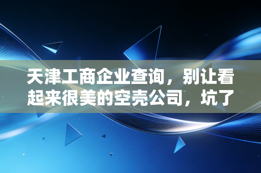 天津工商企业查询,别让看起来很美的空壳公司,坑了你的真金白银