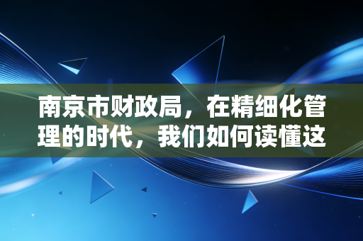 南京市财政局，在精细化管理的时代，我们如何读懂这座城市的账本与温度