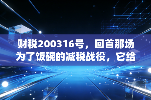 财税200316号，回首那场为了饭碗的减税战役，它给当下的我们留下了什么启示？
