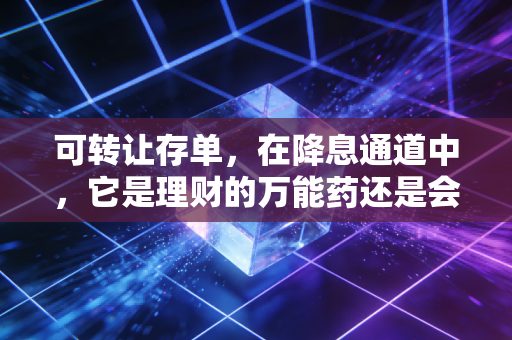 可转让存单，在降息通道中，它是理财的万能药还是会计眼中的烫手山芋？