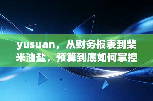 yusuan，从财务报表到柴米油盐，预算到底如何掌控我们的人生？