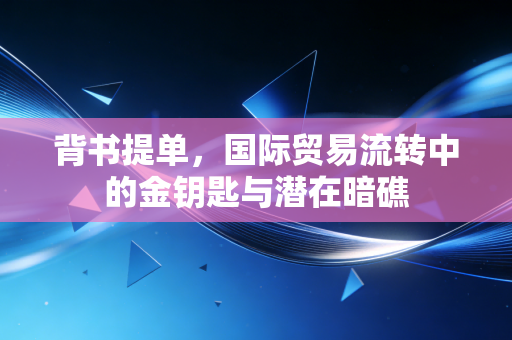 背书提单，国际贸易流转中的金钥匙与潜在暗礁